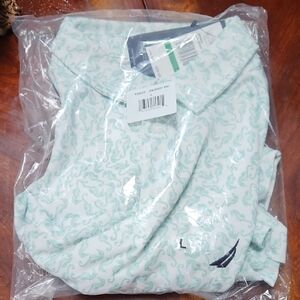 Nautica Men's Light Green Paisley Polo